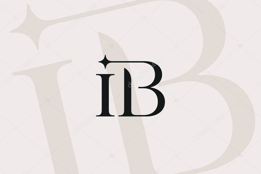 IB or BI letter logo icon design. Classic style luxury initials monogram.