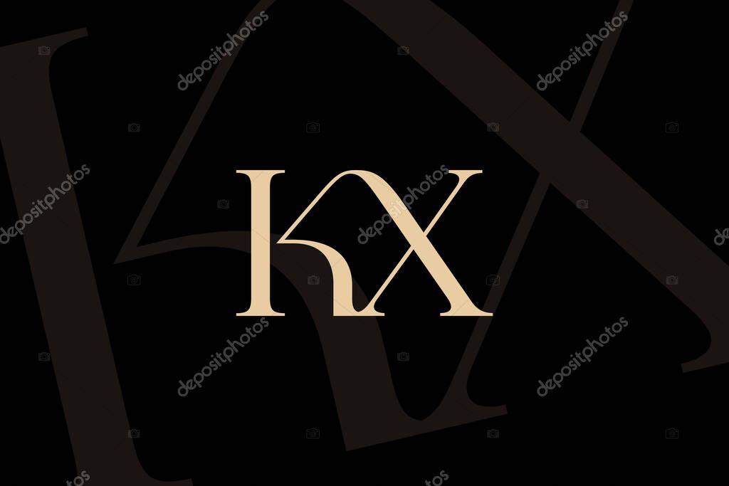 KX or XK letter logo icon design. Classic style luxury initials monogram.
