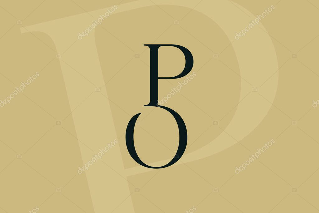 PO or OP letter logo icon design. Classic style luxury initials monogram.