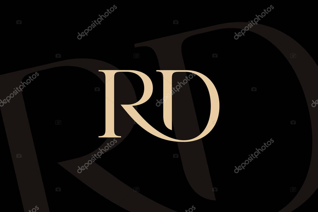 RD or DR letter logo icon design. Classic style luxury initials monogram.