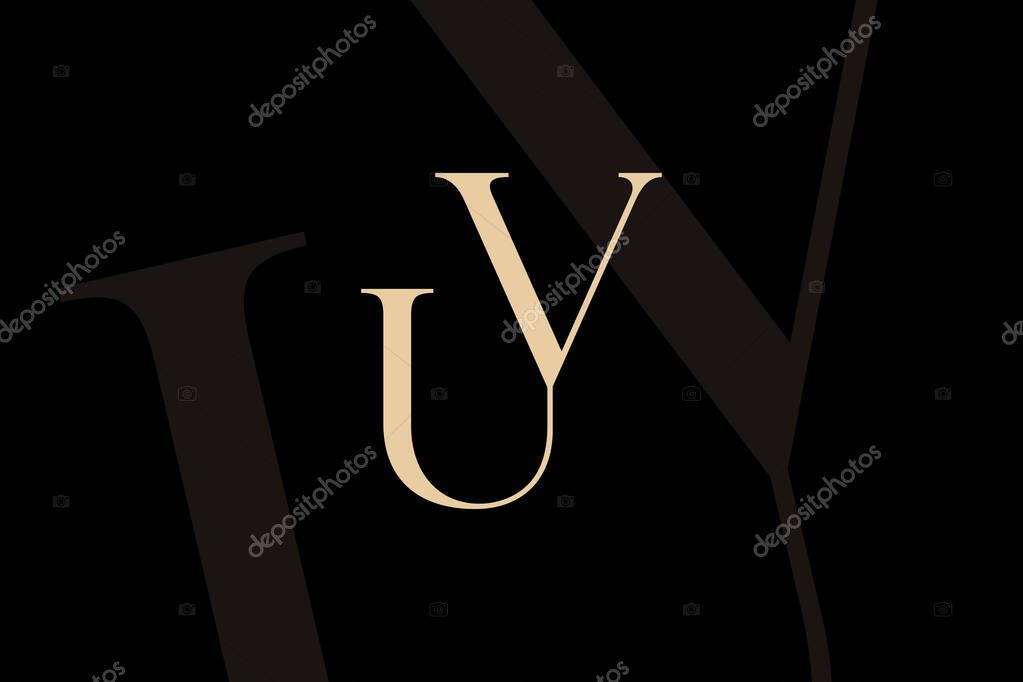 UV or VU letter logo icon design. Classic style luxury initials monogram.