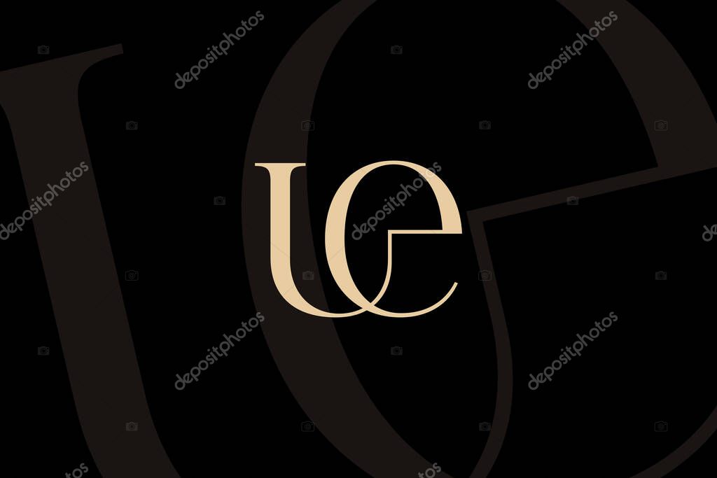 UE or EU letter logo icon design. Classic style luxury initials monogram.
