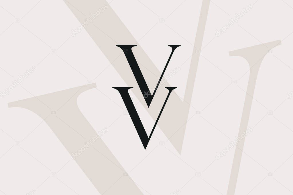 VV letter logo icon design. Classic style luxury initials monogram.