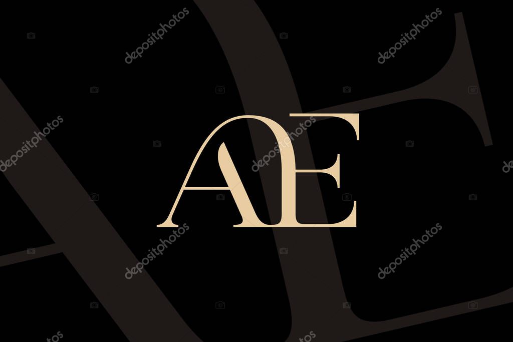 AE or EA letter logo icon design. Classic style luxury initials monogram.