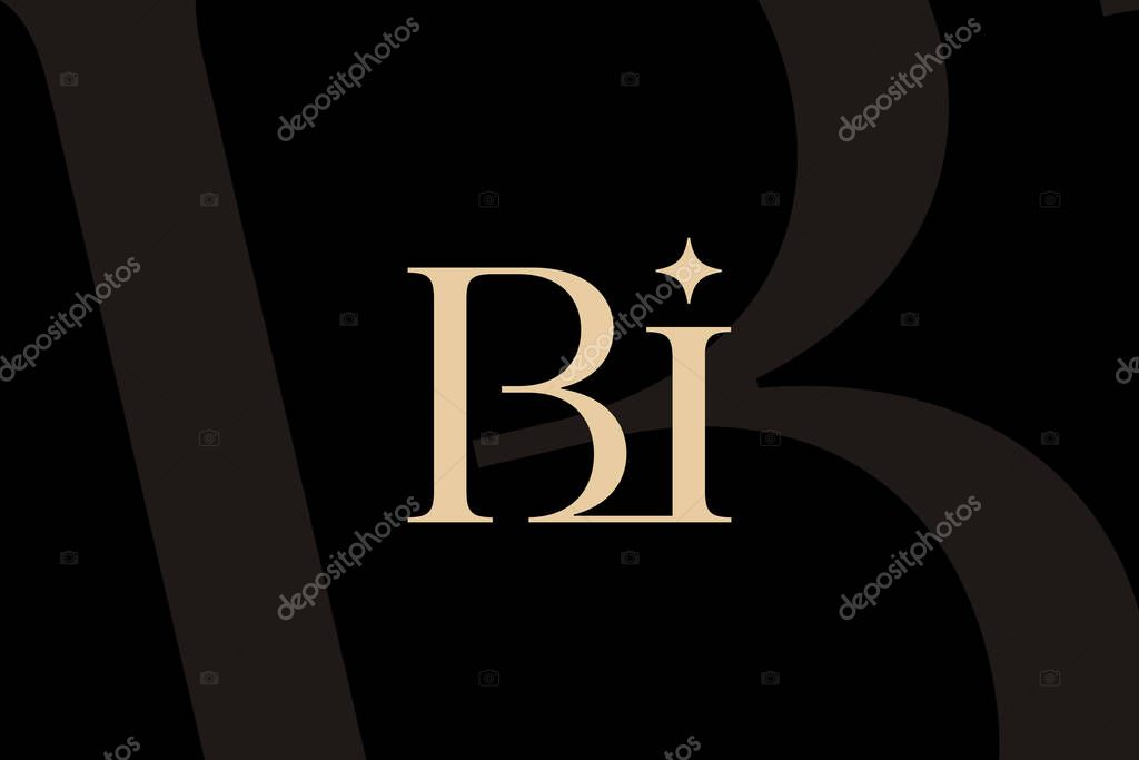 BI or IB letter logo icon design. Classic style luxury initials monogram.