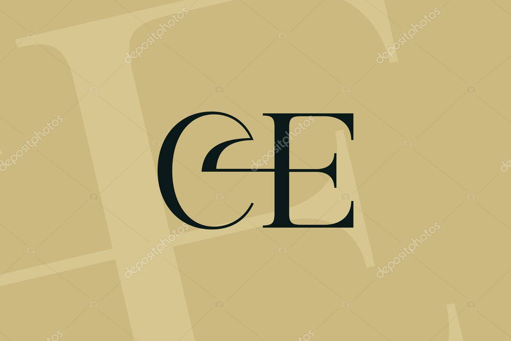 CE or EC letter logo icon design. Classic style luxury initials monogram.