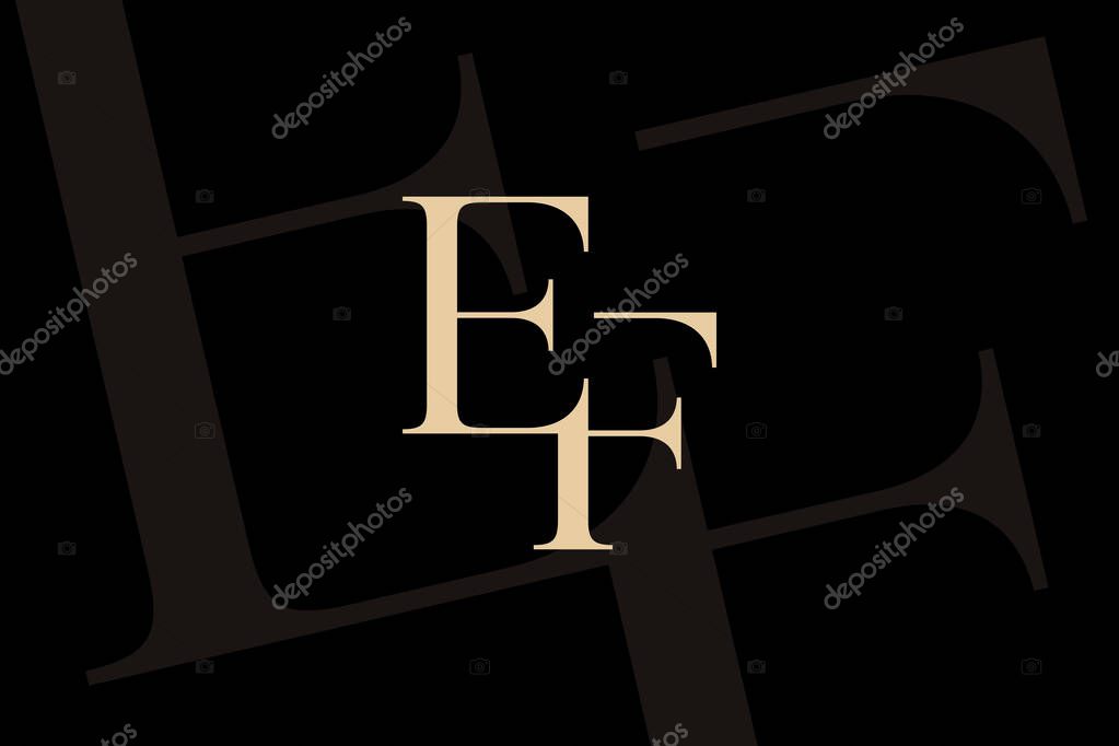 EF or FE letter logo icon design. Classic style luxury initials monogram.