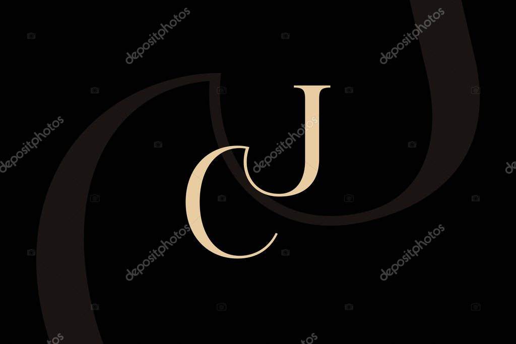 JC or CJ letter logo icon design. Classic style luxury initials monogram.