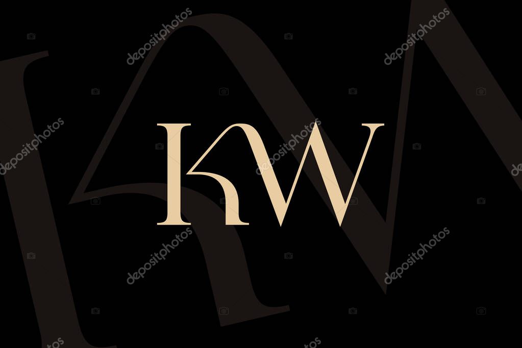 KW or WK letter logo icon design. Classic style luxury initials monogram.