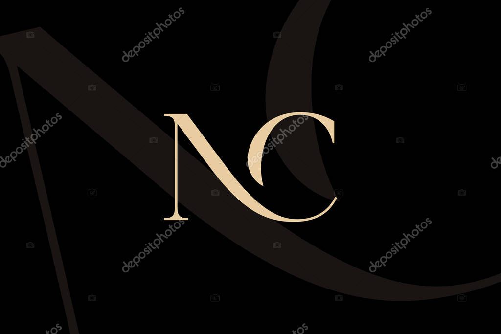 NC or CN letter logo icon design. Classic style luxury initials monogram.