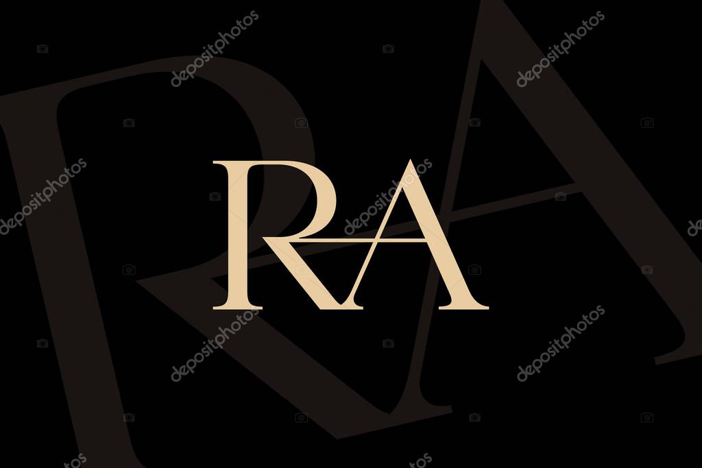 RA or AR letter logo icon design. Classic style luxury initials monogram.