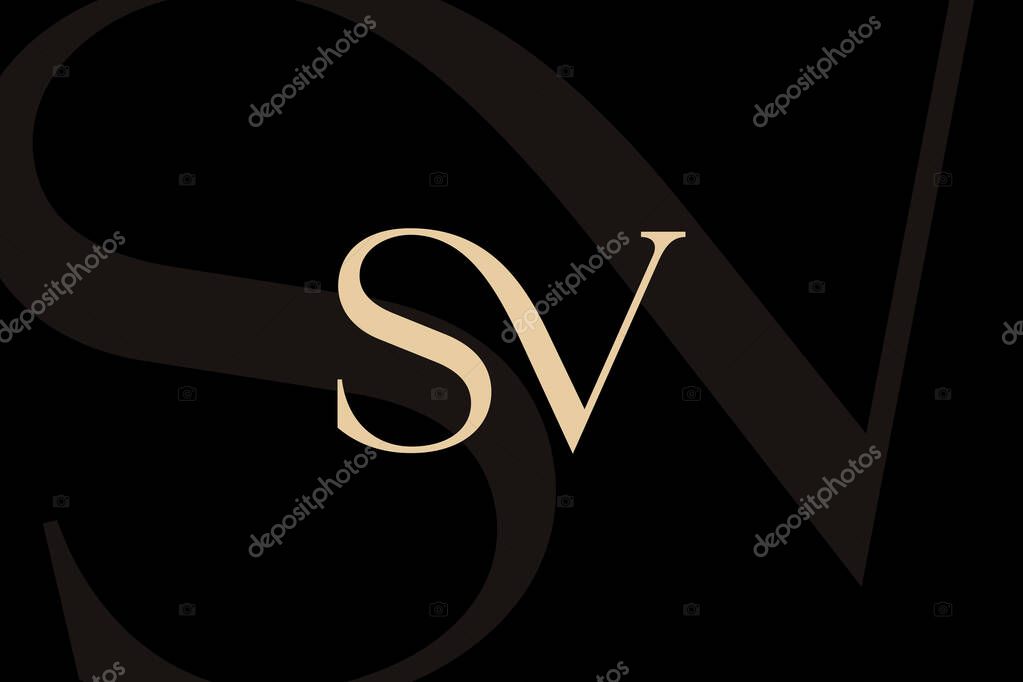 SV or VS letter logo icon design. Classic style luxury initials monogram.