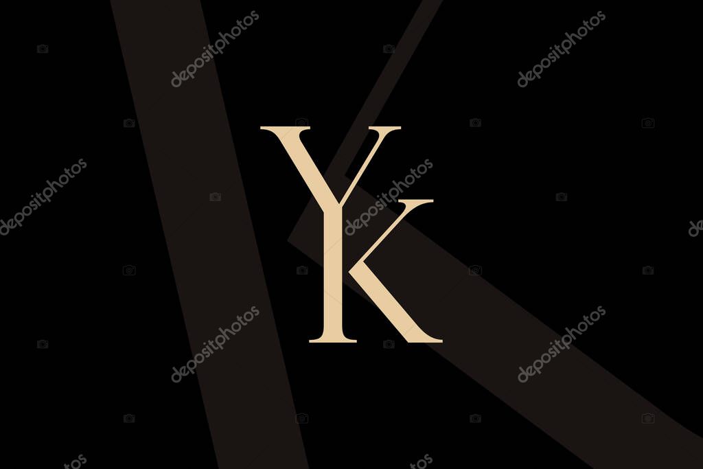 YK or KY letter logo icon design. Classic style luxury initials monogram.