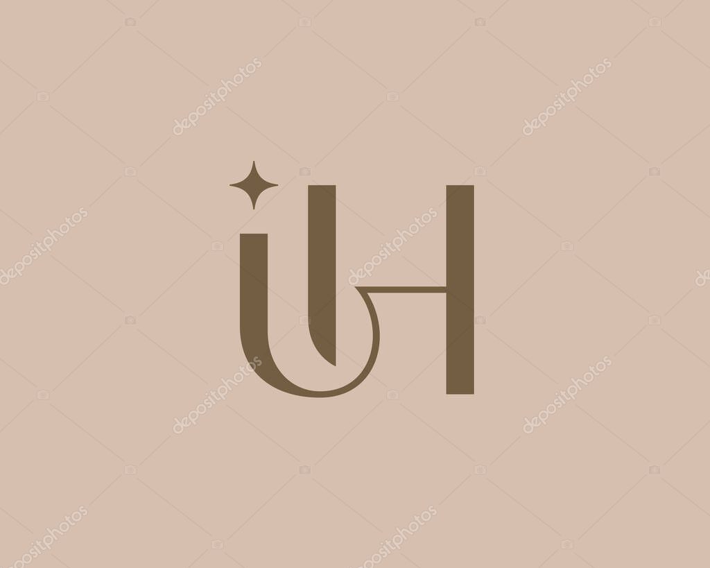 IH letter logo icon design. Classic style luxury initials monogram.