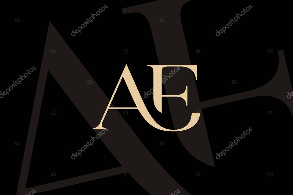 AE or EA letter logo icon design. Classic style luxury initials monogram.
