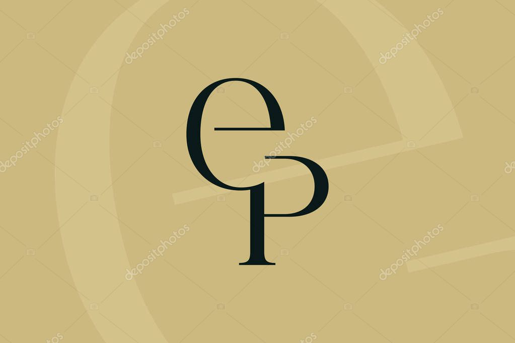 EP or PE letter logo icon design. Classic style luxury initials monogram.