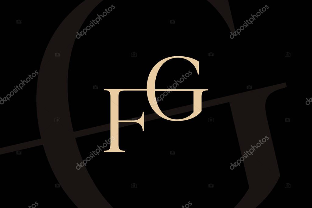 FG or GF letter logo icon design. Classic style luxury initials monogram.