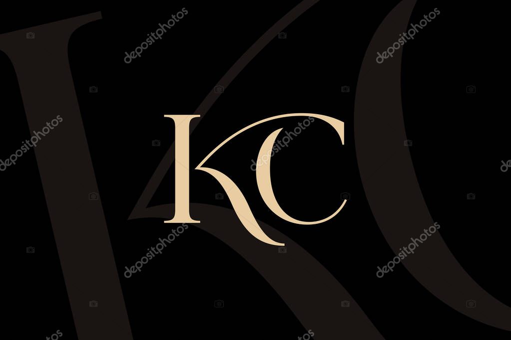 KC or CK letter logo icon design. Classic style luxury initials monogram.