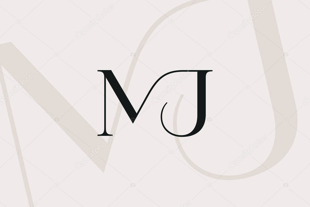 MJ or JM letter logo icon design. Classic style luxury initials monogram.