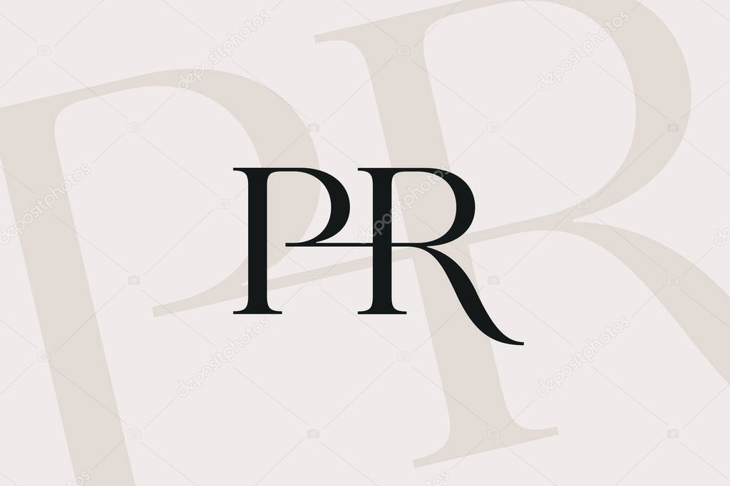PR or RP letter logo icon design. Classic style luxury initials monogram.