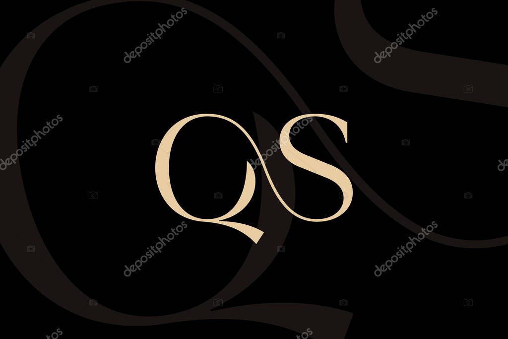 QS or SQ letter logo icon design. Classic style luxury initials monogram.