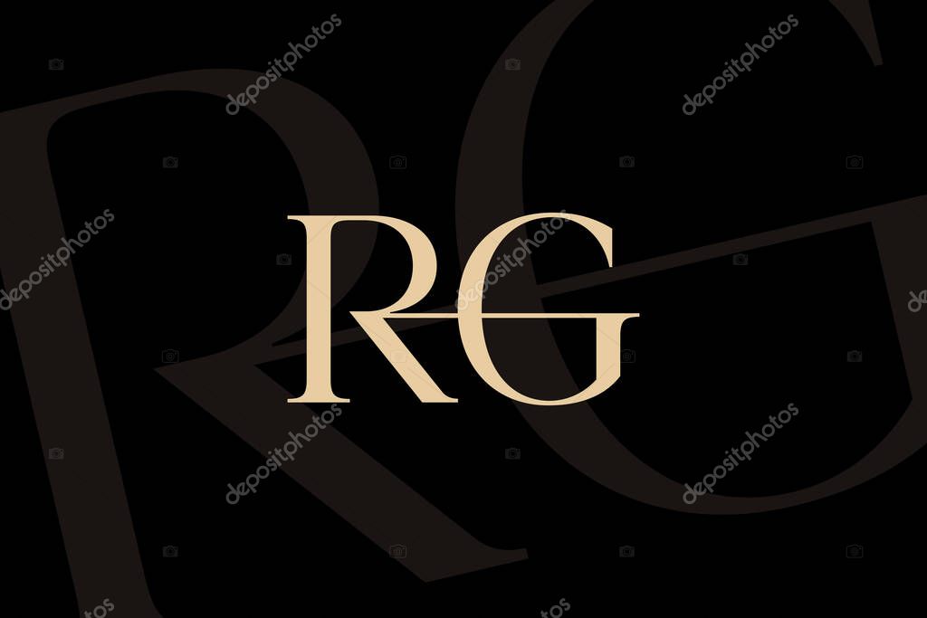 RG or GR letter logo icon design. Classic style luxury initials monogram.