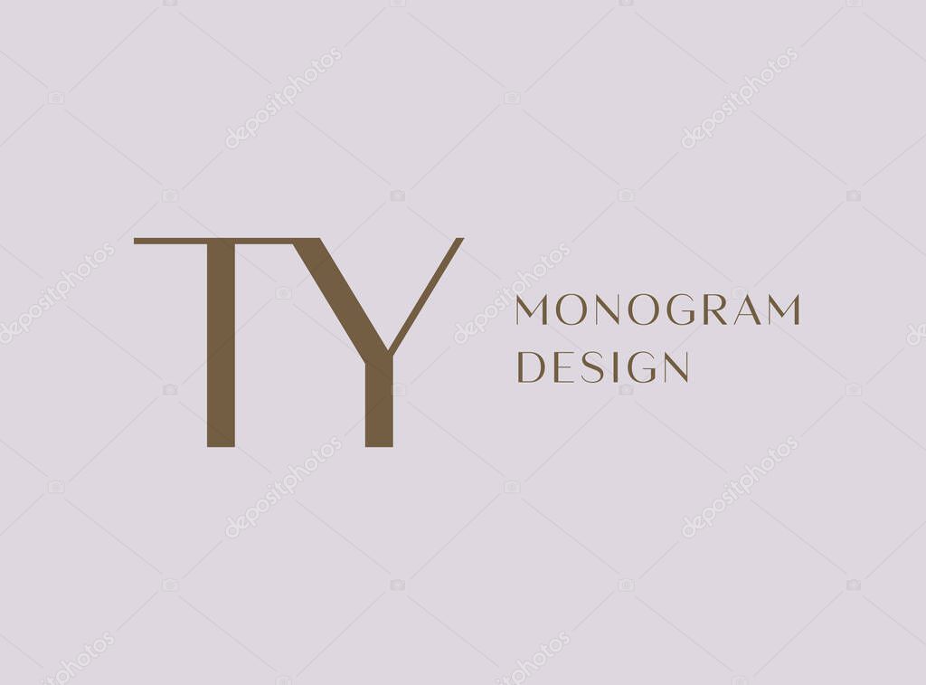 TY letter logo icon design. Classic style luxury initials monogram.