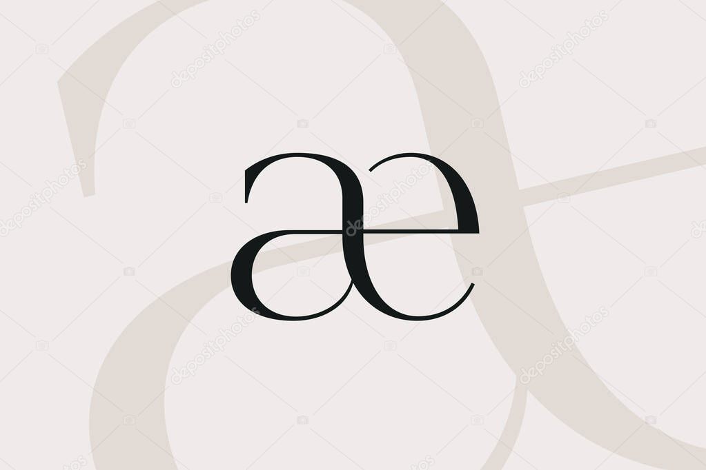 AE or EA letter logo icon design. Classic style luxury initials monogram.