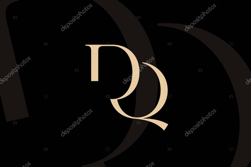 DQ or QD letter logo icon design. Classic style luxury initials monogram.