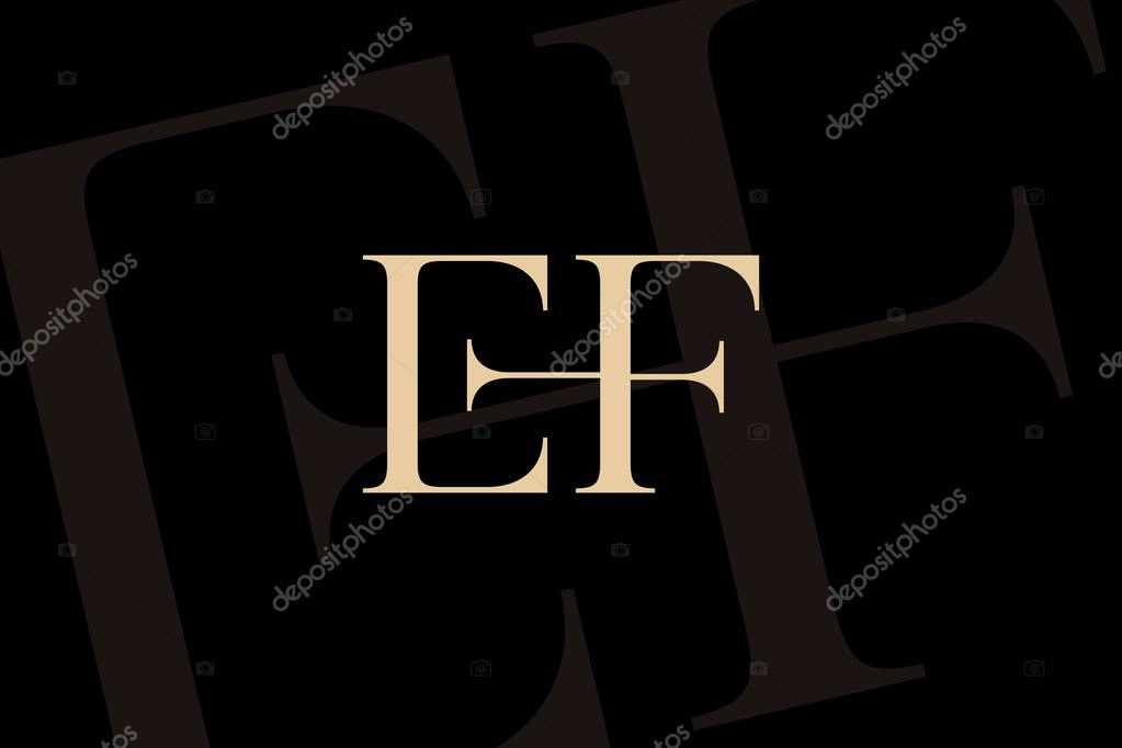 EF or FE letter logo icon design. Classic style luxury initials monogram.