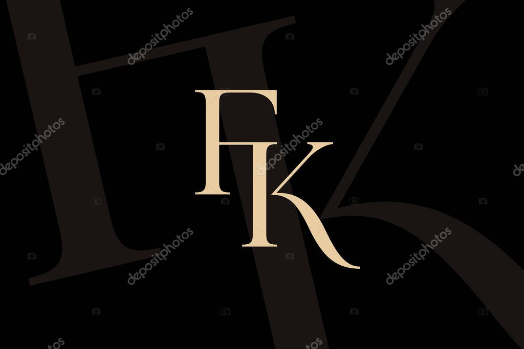 FK or KF letter logo icon design. Classic style luxury initials monogram.