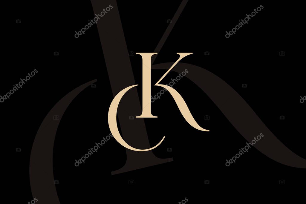 KC or CK letter logo icon design. Classic style luxury initials monogram.