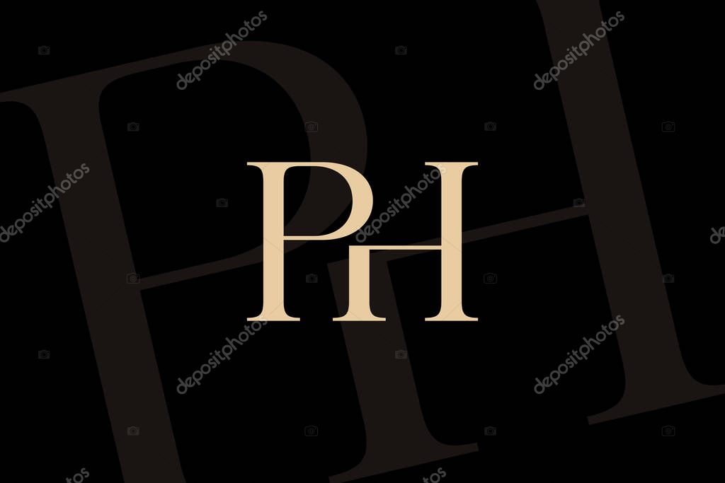 PH or HP letter logo icon design. Classic style luxury initials monogram.
