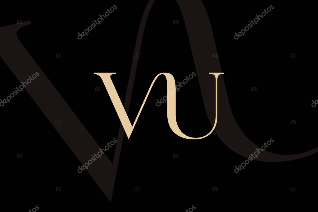 VU or UV letter logo icon design. Classic style luxury initials monogram.