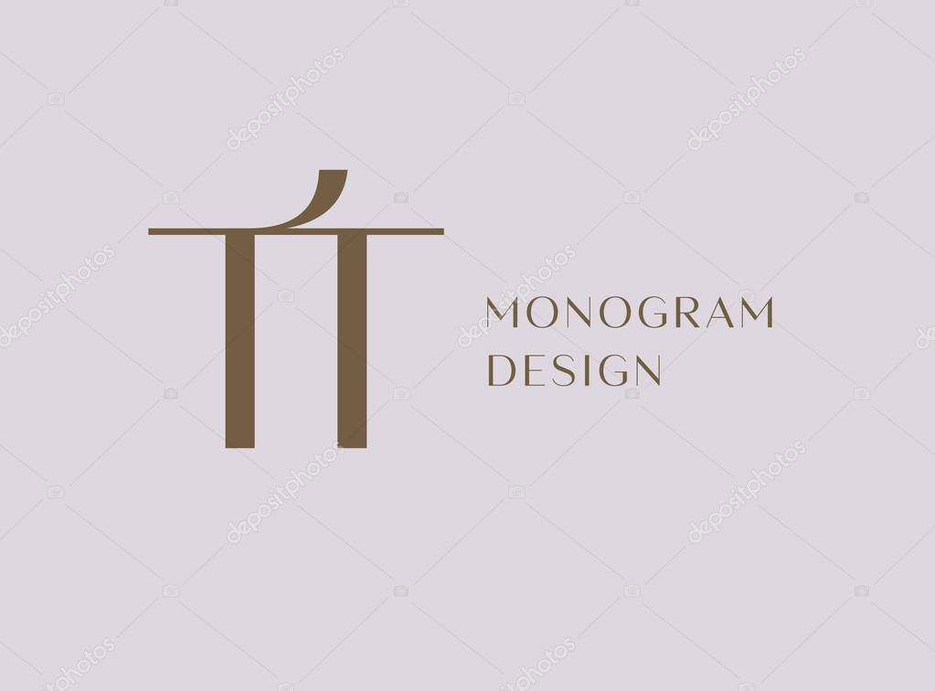 TT letter logo icon design. Classic style luxury initials monogram.