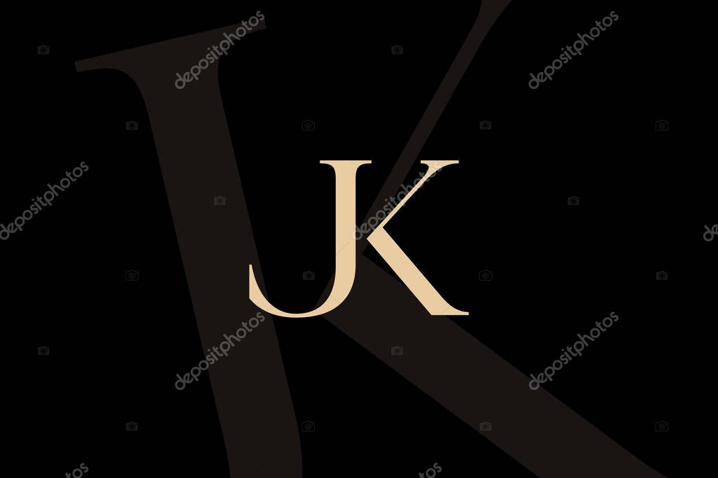 JK or KJ letter logo icon design. Classic style luxury initials monogram.