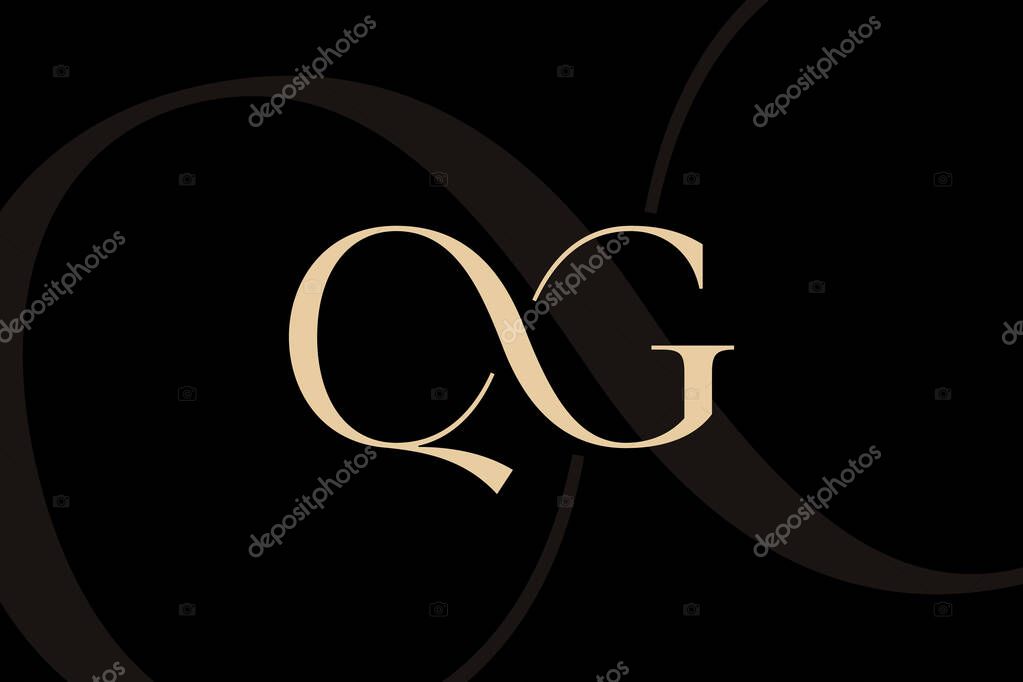 QG or GQ letter logo icon design. Classic style luxury initials monogram.