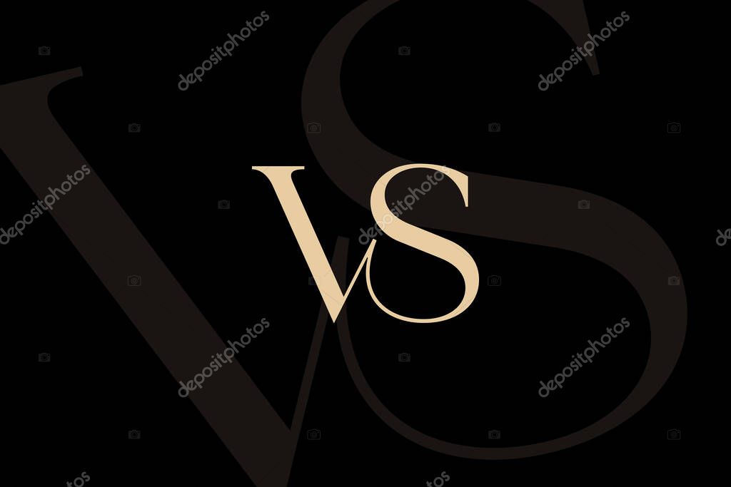 VS or SV letter logo icon design. Classic style luxury initials monogram.
