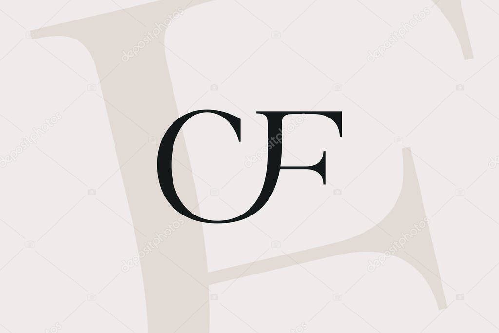 CF or FC letter logo icon design. Classic style luxury initials monogram.