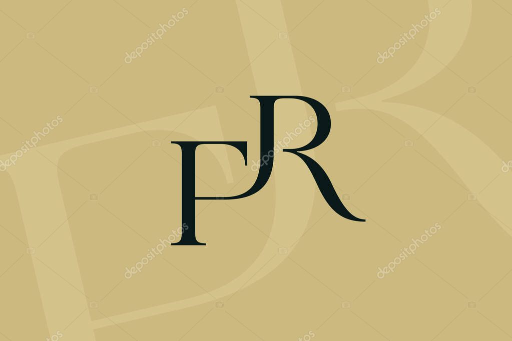 FR or RF letter logo icon design. Classic style luxury initials monogram.