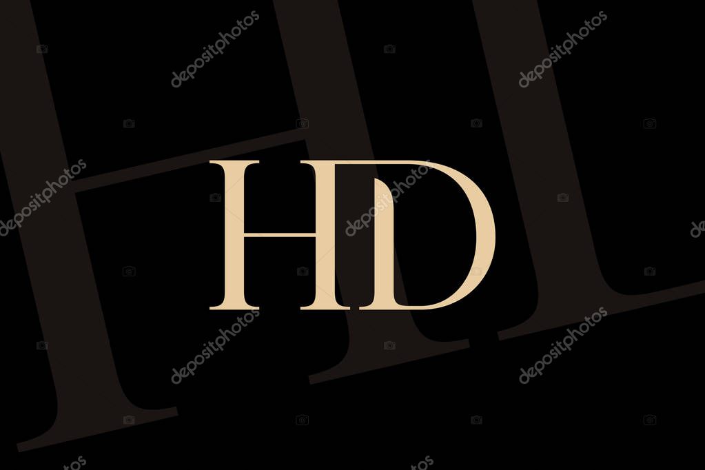 HD or DH letter logo icon design. Classic style luxury initials monogram.