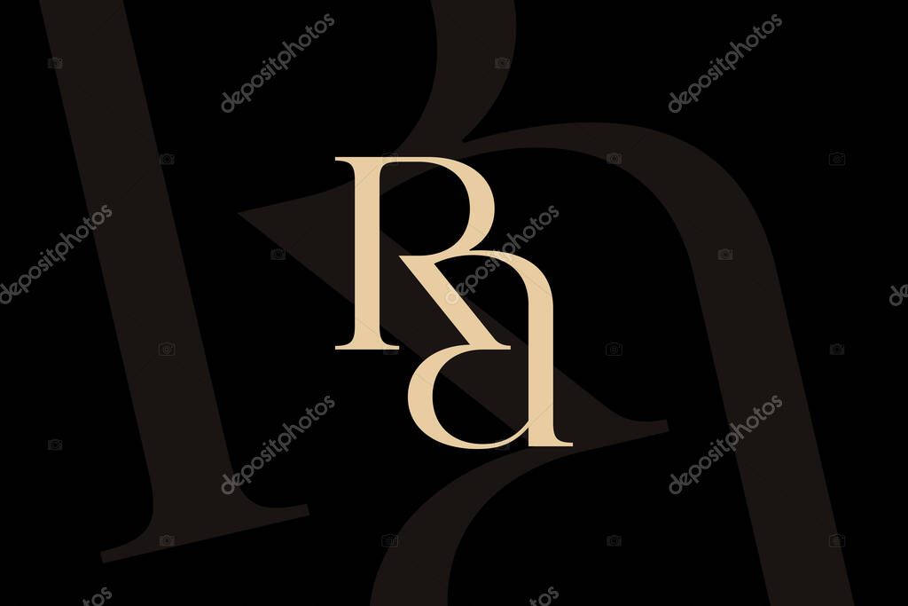 RA or AR letter logo icon design. Classic style luxury initials monogram.
