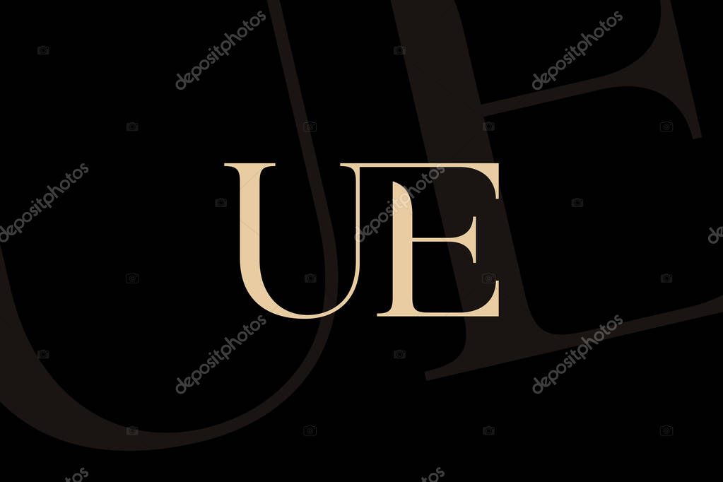 UE or EU letter logo icon design. Classic style luxury initials monogram.