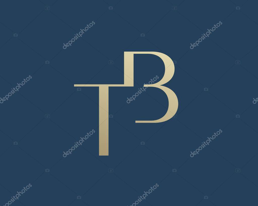 BT or TB letter logo icon design. Classic style luxury initials monogram.