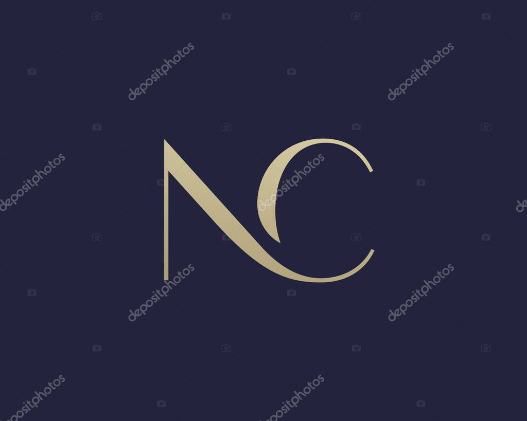 NC letter logo icon design. Classic style luxury initials monogram.