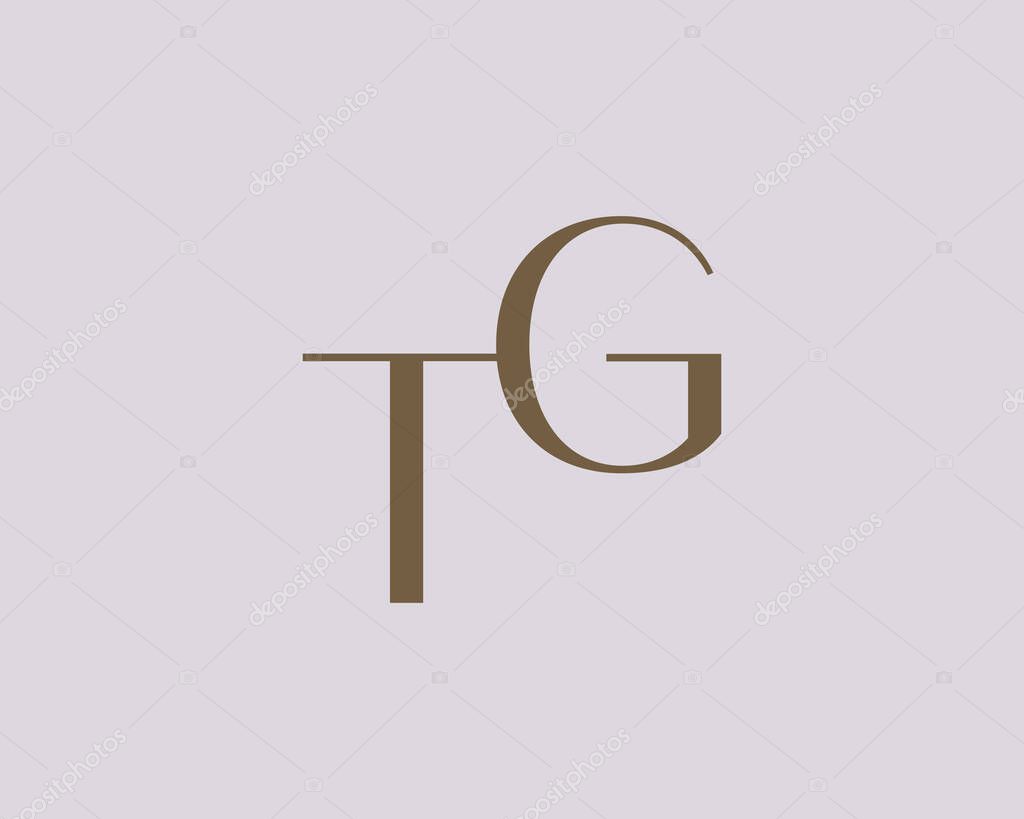TG or GT letter logo icon design. Classic style luxury initials monogram.