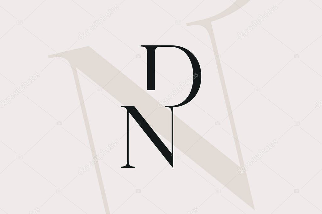 DN or ND letter logo icon design. Classic style luxury initials monogram.