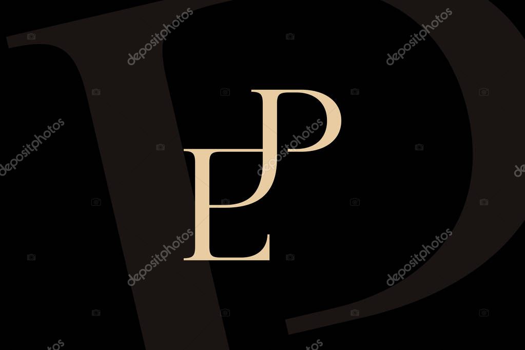 EP or PE letter logo icon design. Classic style luxury initials monogram.