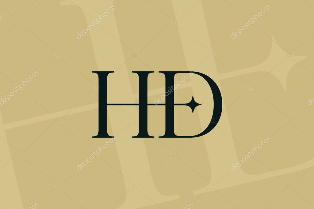 HD or DH letter logo icon design. Classic style luxury initials monogram.