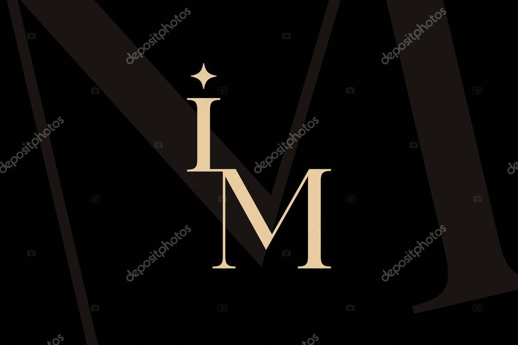 IM or MI letter logo icon design. Classic style luxury initials monogram.